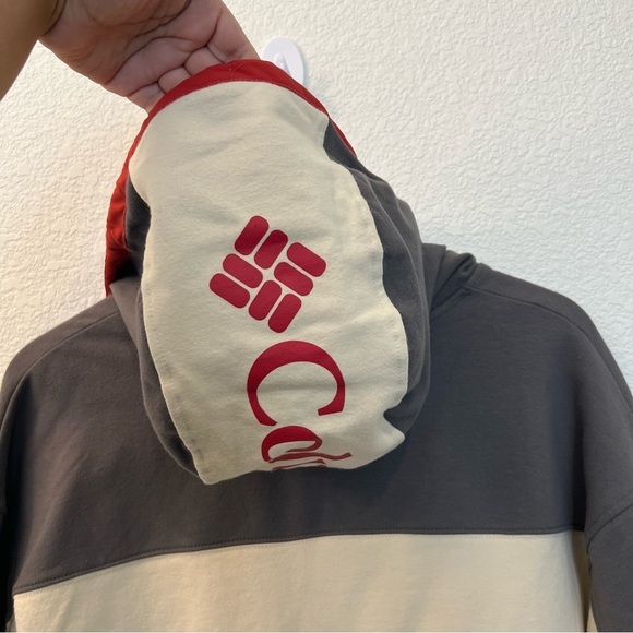 NWT Columbia Zip Up Gray Cream Red Hoodie with Logo- Size XL - Picture 3 of 16